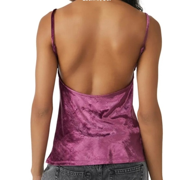 Free People All Night Velvet Tunic Tank Purple Size Large NWT - Picture 2 of 6